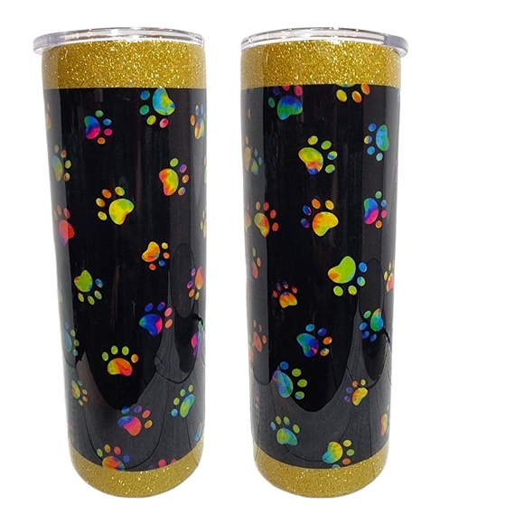 Rainbow Paw Prints l Fabric Tumbler - Picture 3 of 3